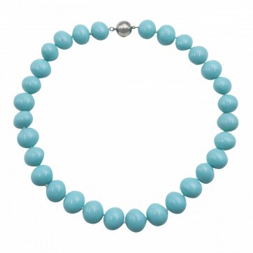 Phantasy Necklace with turquoise paste & stainless steel magnet clasp