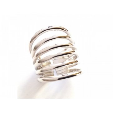 Geometry Silver ring 2.5 cm thick
