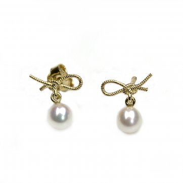 Elixir K9 gold earrings with pearl