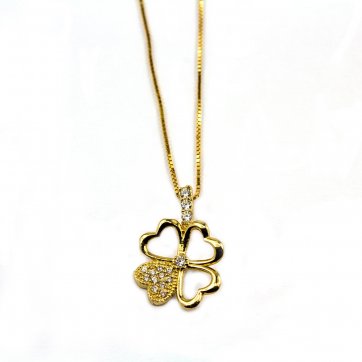 Elixir Yellow gold pendant with 4 hearts
