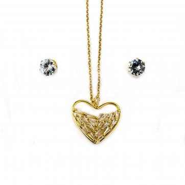 Phantasy  Heart necklace set with earrings
