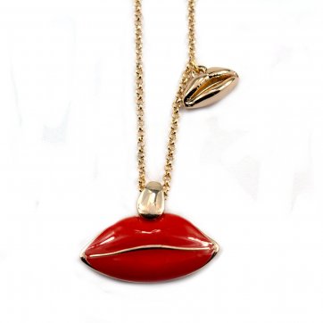 Heart Necklace red "lips"