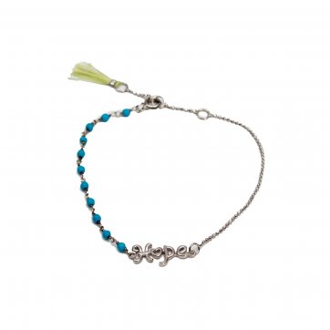 Phantasy Silver Hope bracelet with turquoise rosary