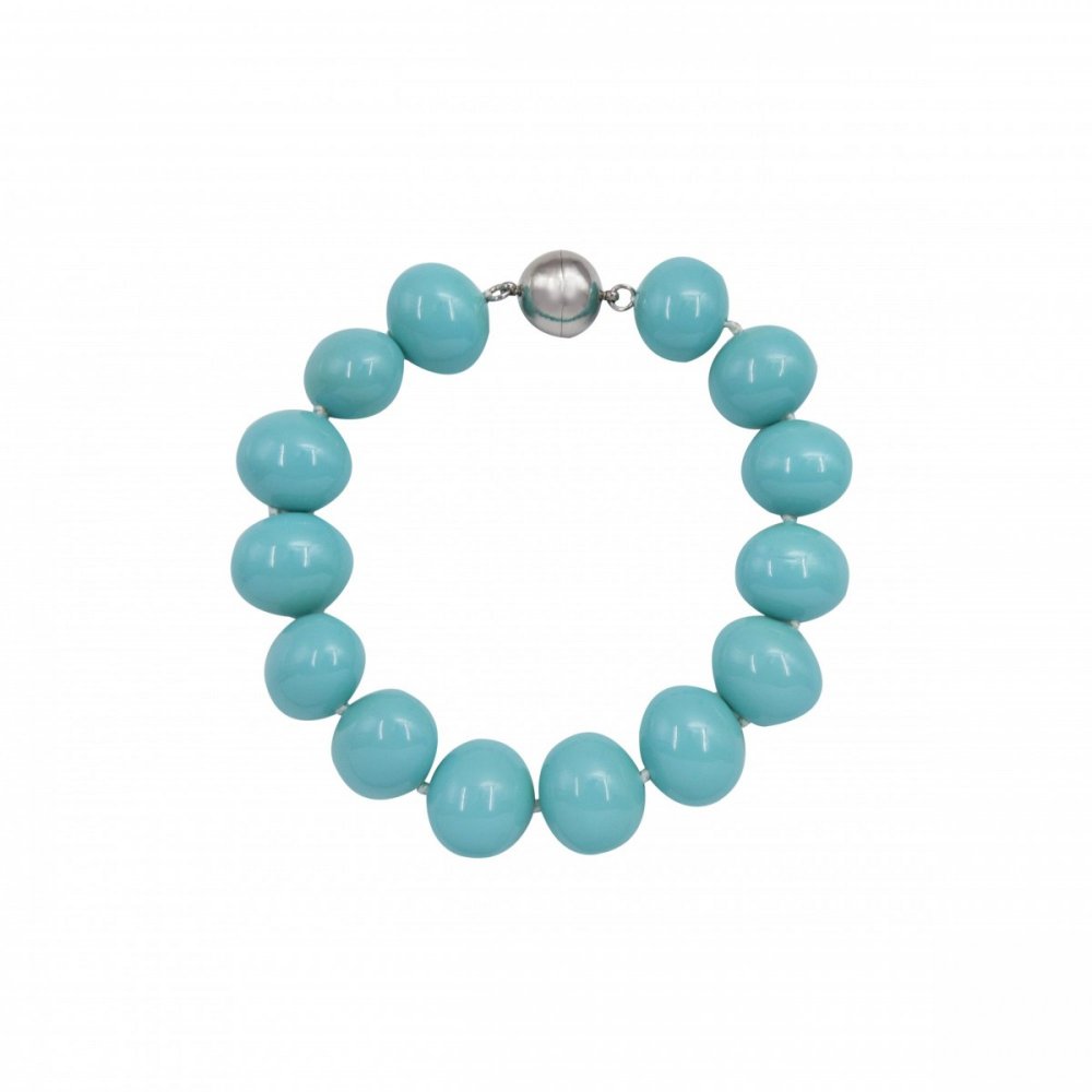Turquoise paste bracelet & stainless steel magnet clasp