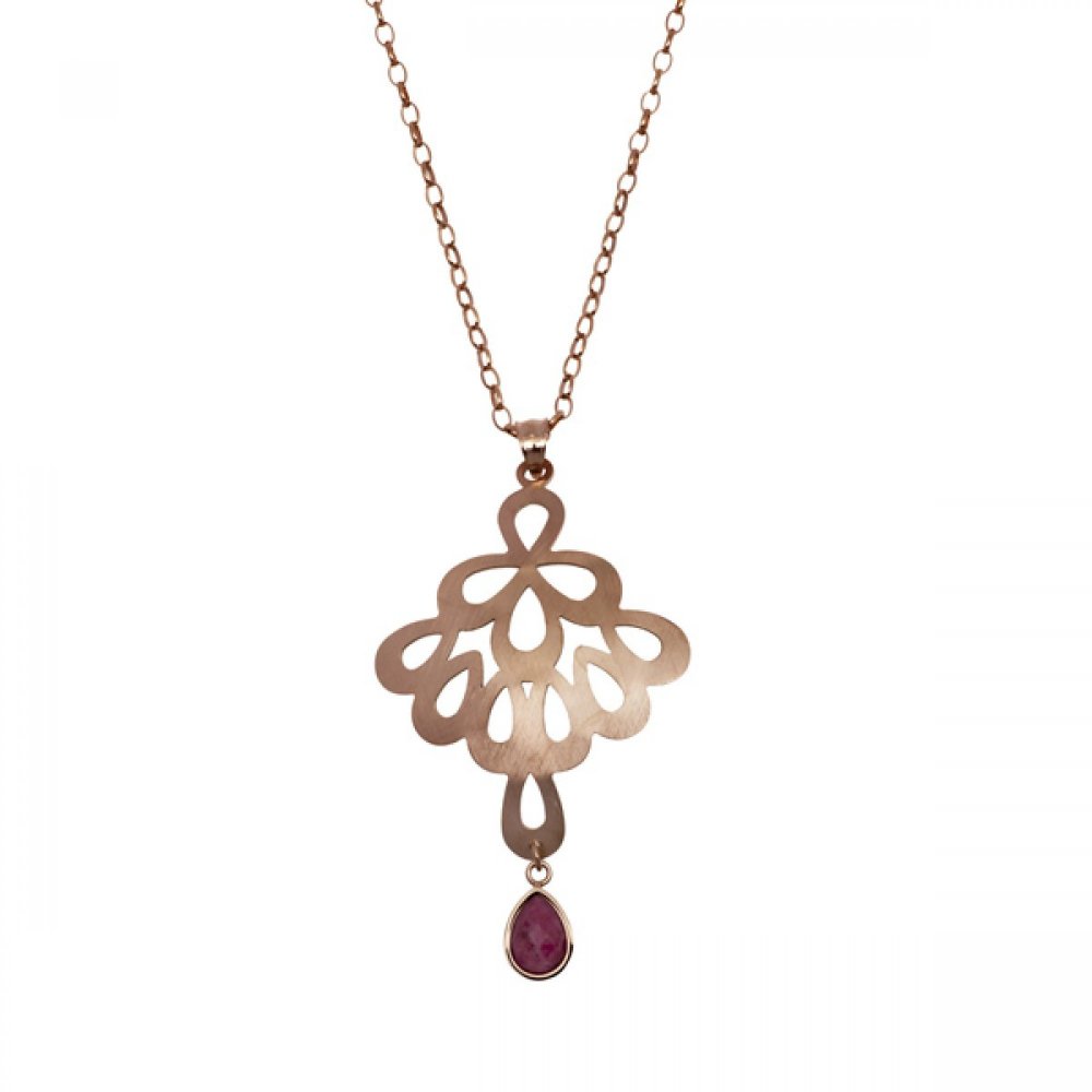 Rhodonite flower necklace