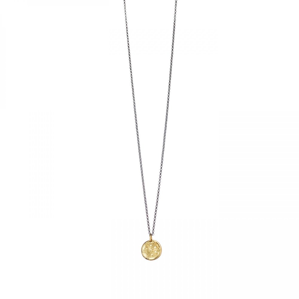 "Aphrodite's Rose" necklace with black platinum chain