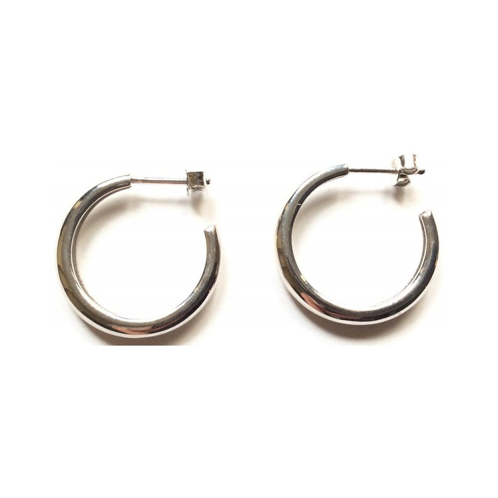 Silver hoop earrings mirror