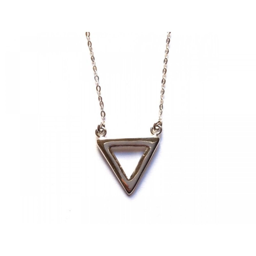Silver necklace with triangle motif