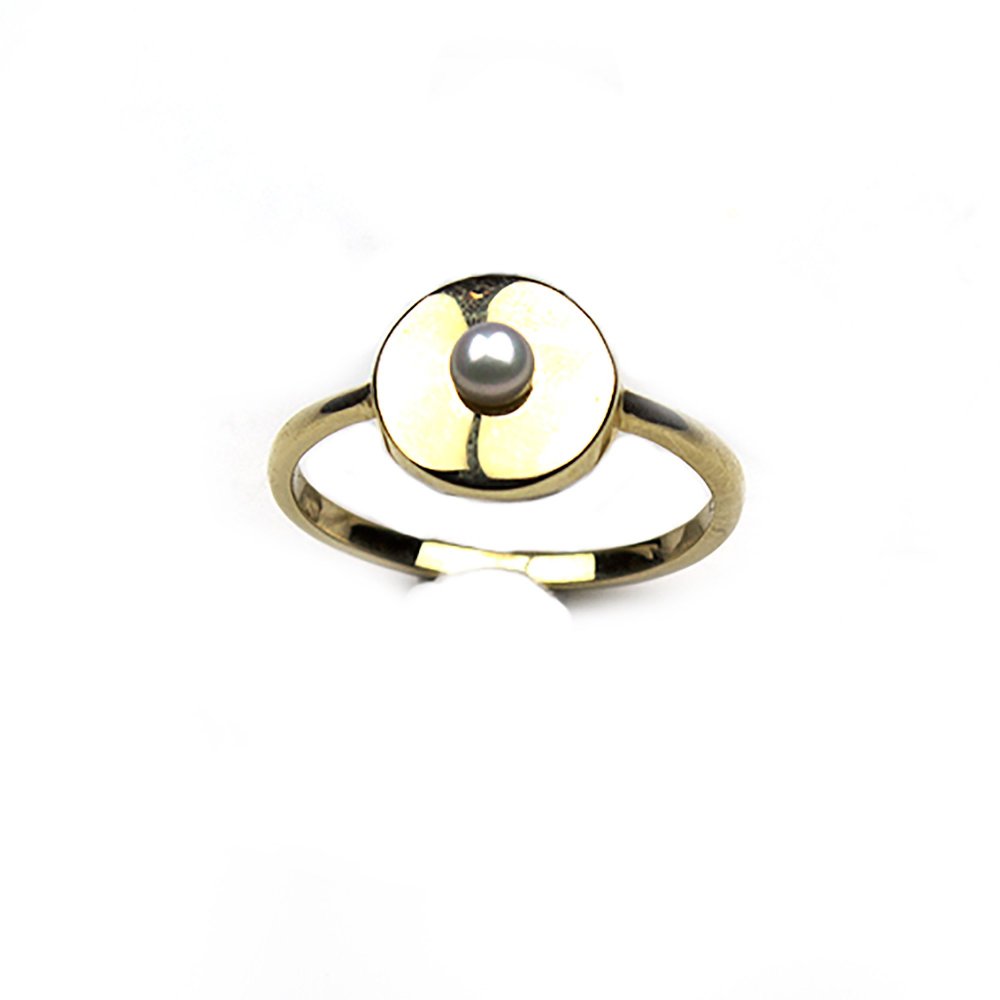 Χρυσό δαχτυλίδι Κ9 με μαργαριτάρι