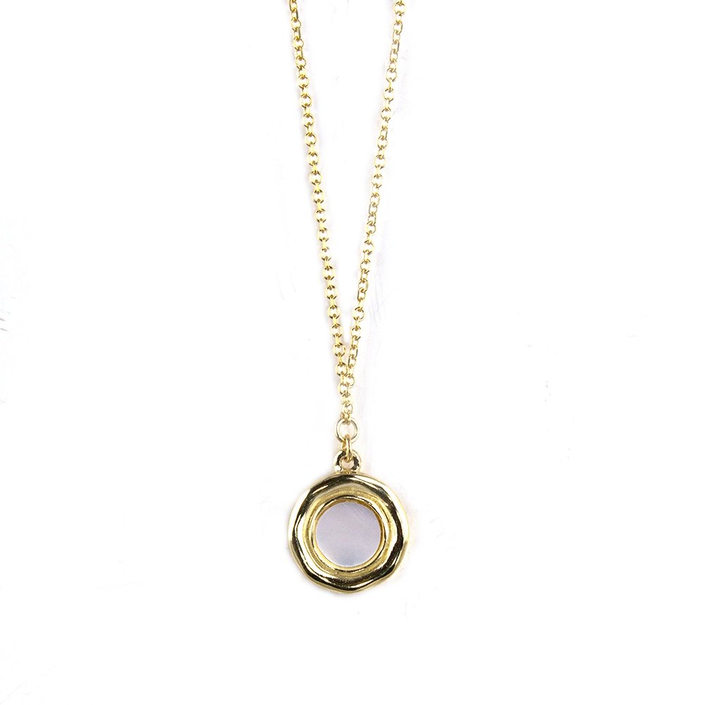 K9 gold necklace with mother of pearl