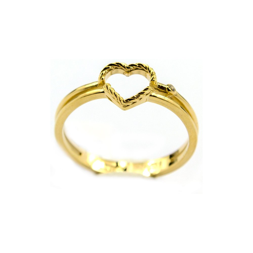 Yellow gold ring "heart"