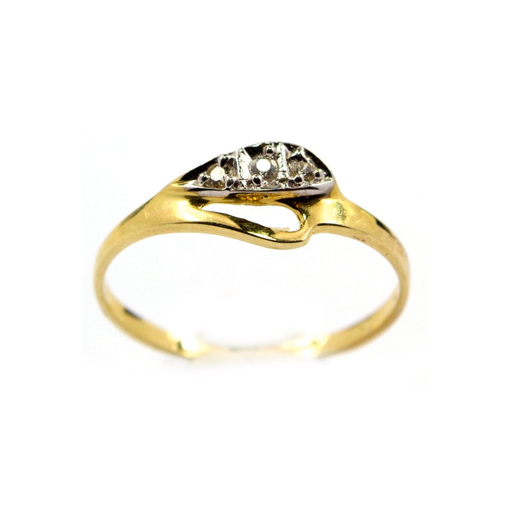 Yellow gold ring "heart"