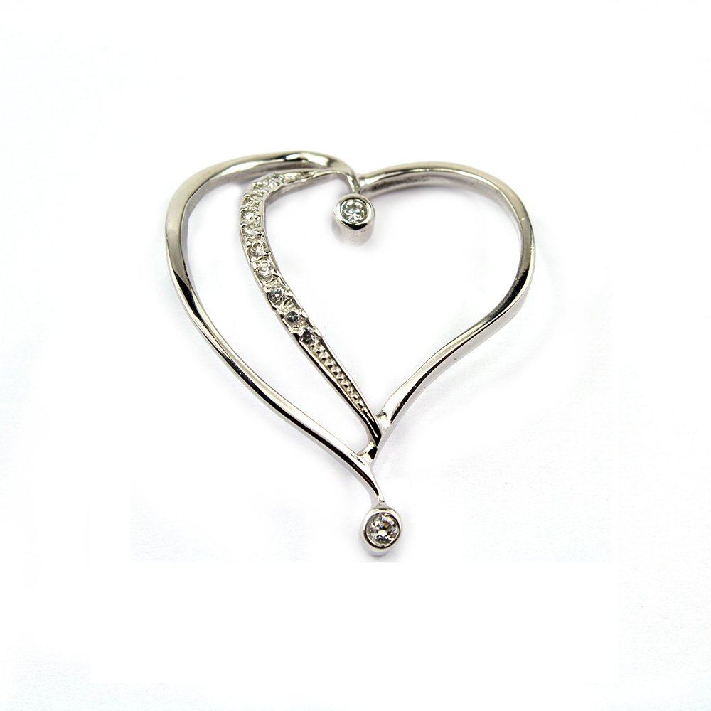 White gold heart pendant