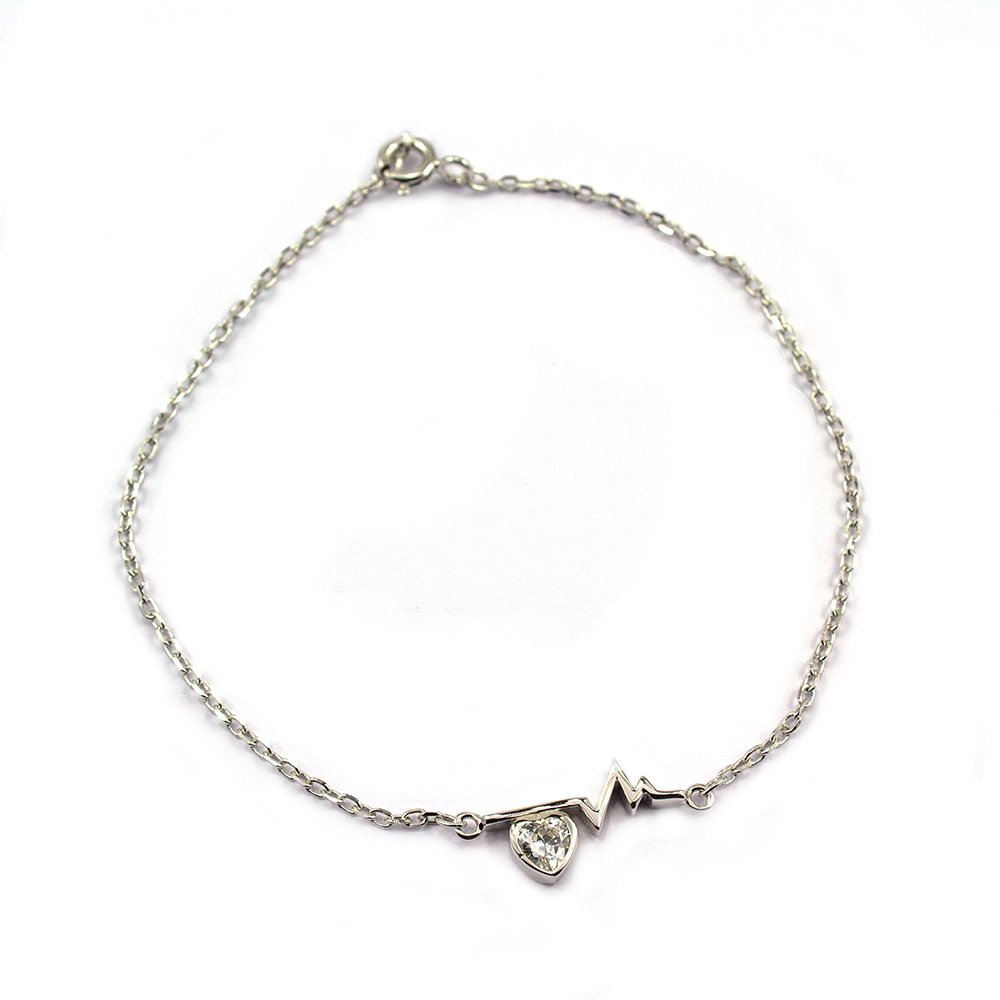 Silver bracelet "heart beat"