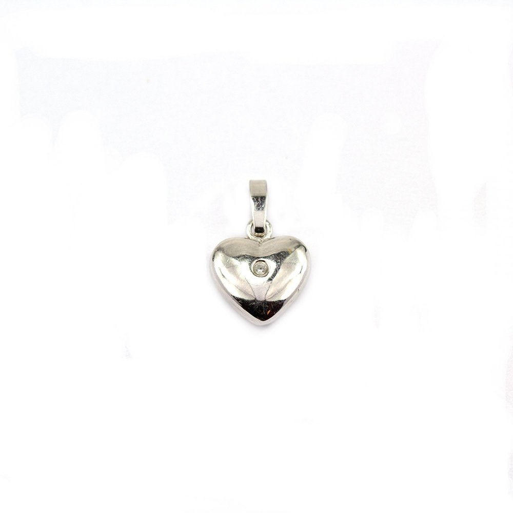 Sterling silver heart pendant double sided