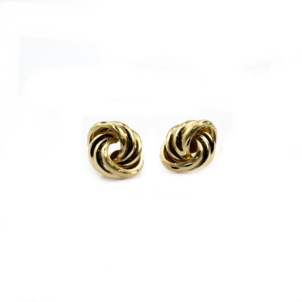 Yellow gold earrings "Love knots"