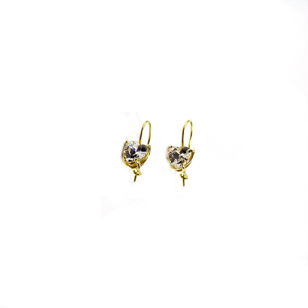 Yellow gold earrings "Hearts"