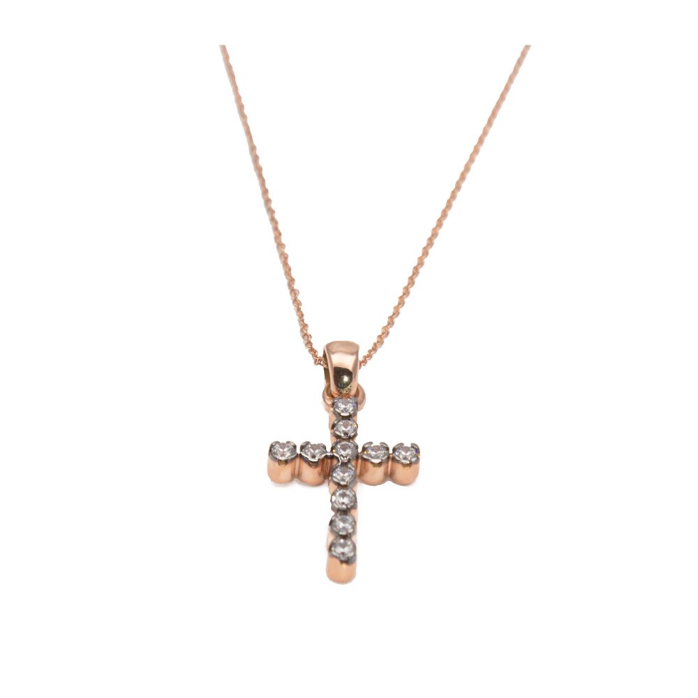 Gold cross with zircons