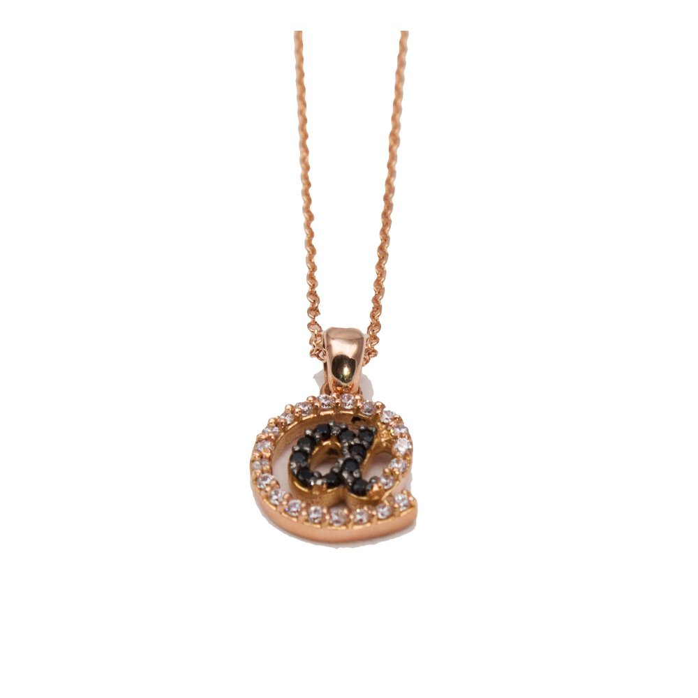 Gold pendant with zircons