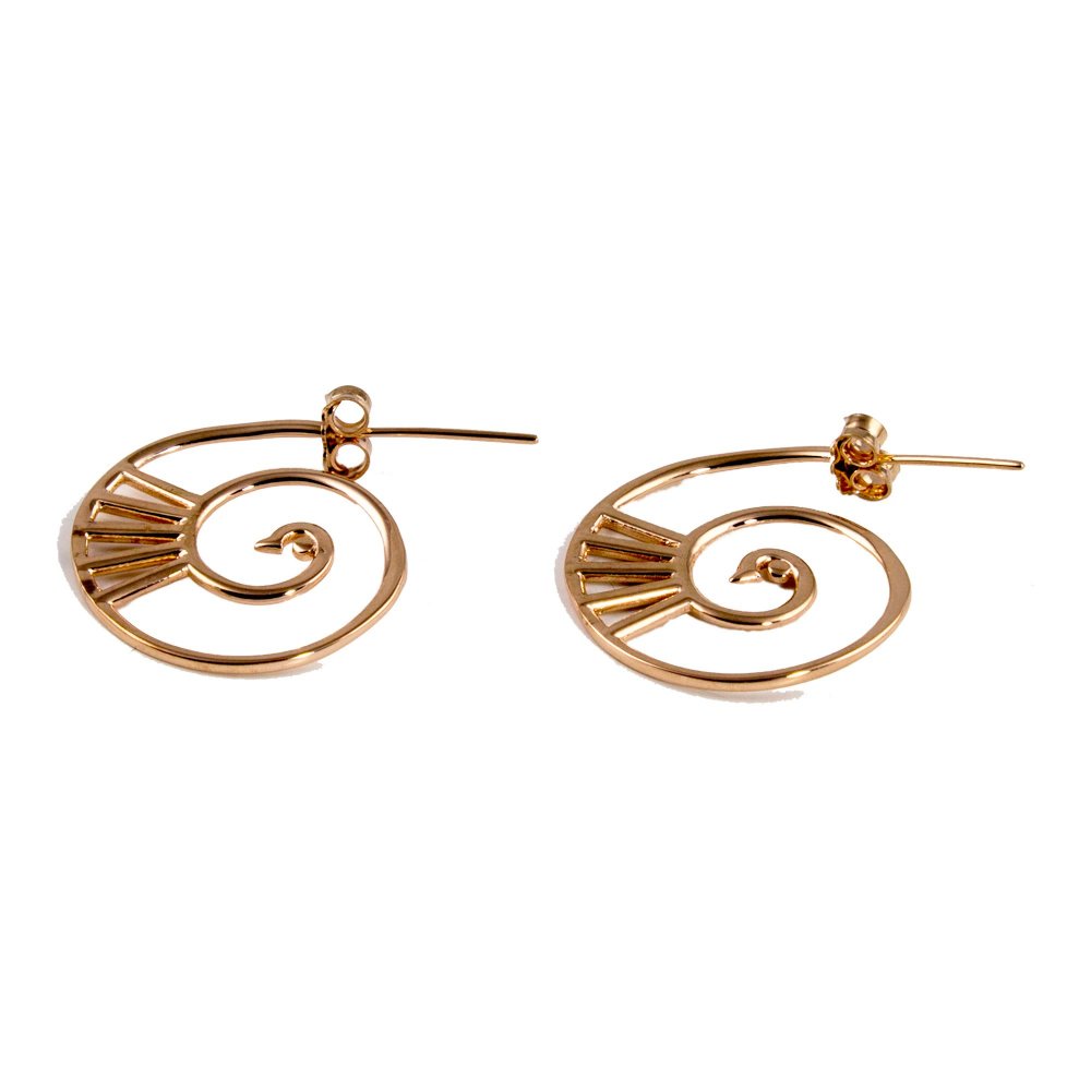 Earrings with "In Spiral" motif and silver clasp