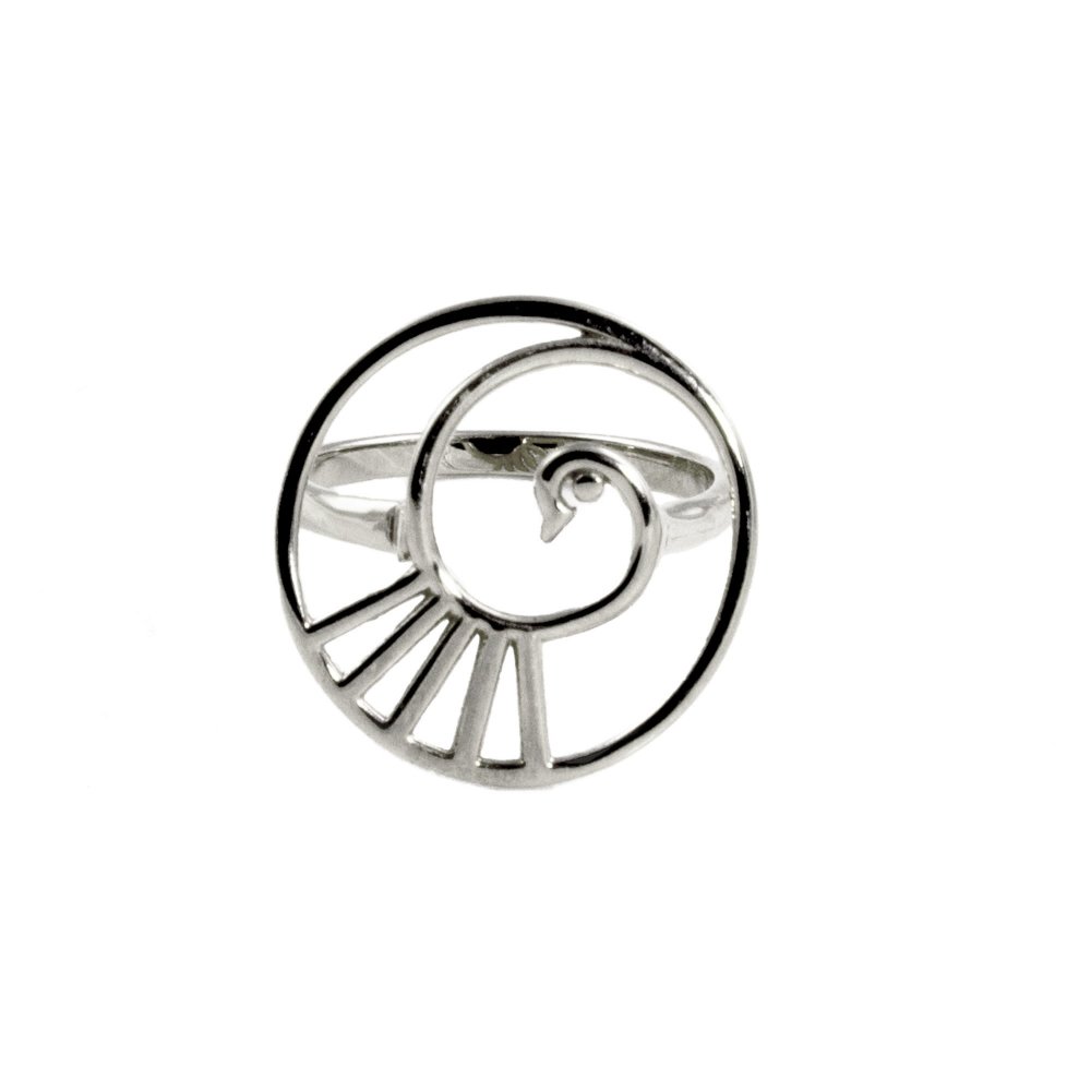 Ασημένιο δαχτυλίδι με μοτίφ "In Spiral"