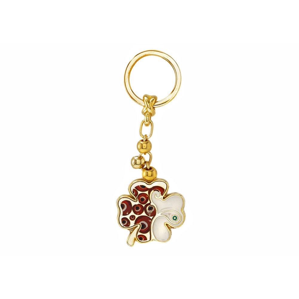 Four-leaf clover keyring charm