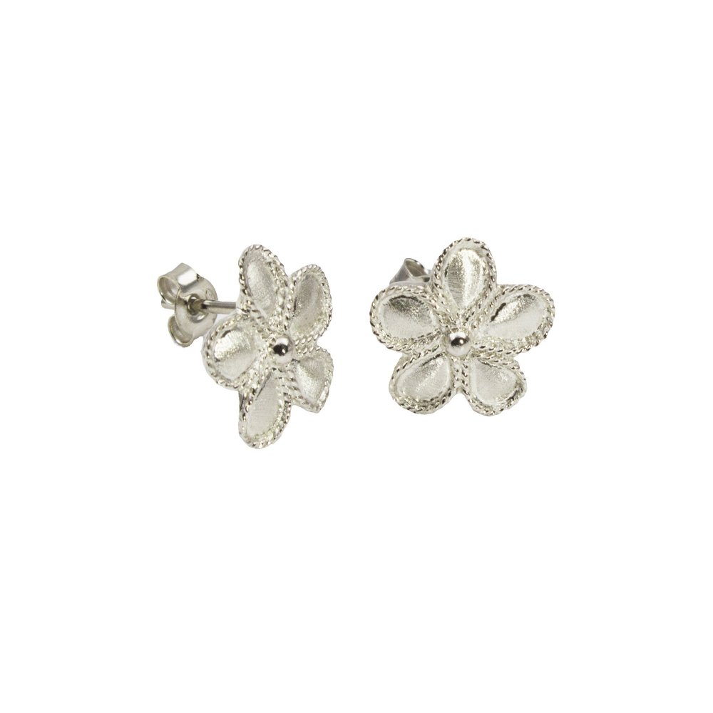 Silver Rose Earrings