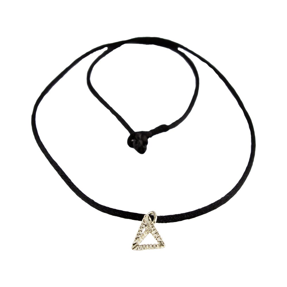 Silver Tetrahedron Necklace (Fire)