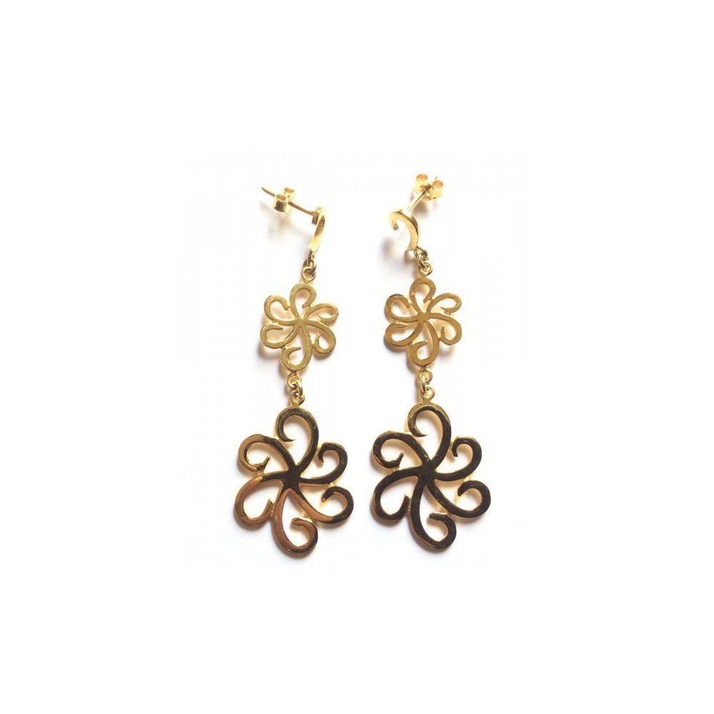 Silver earrings with a daisy motif