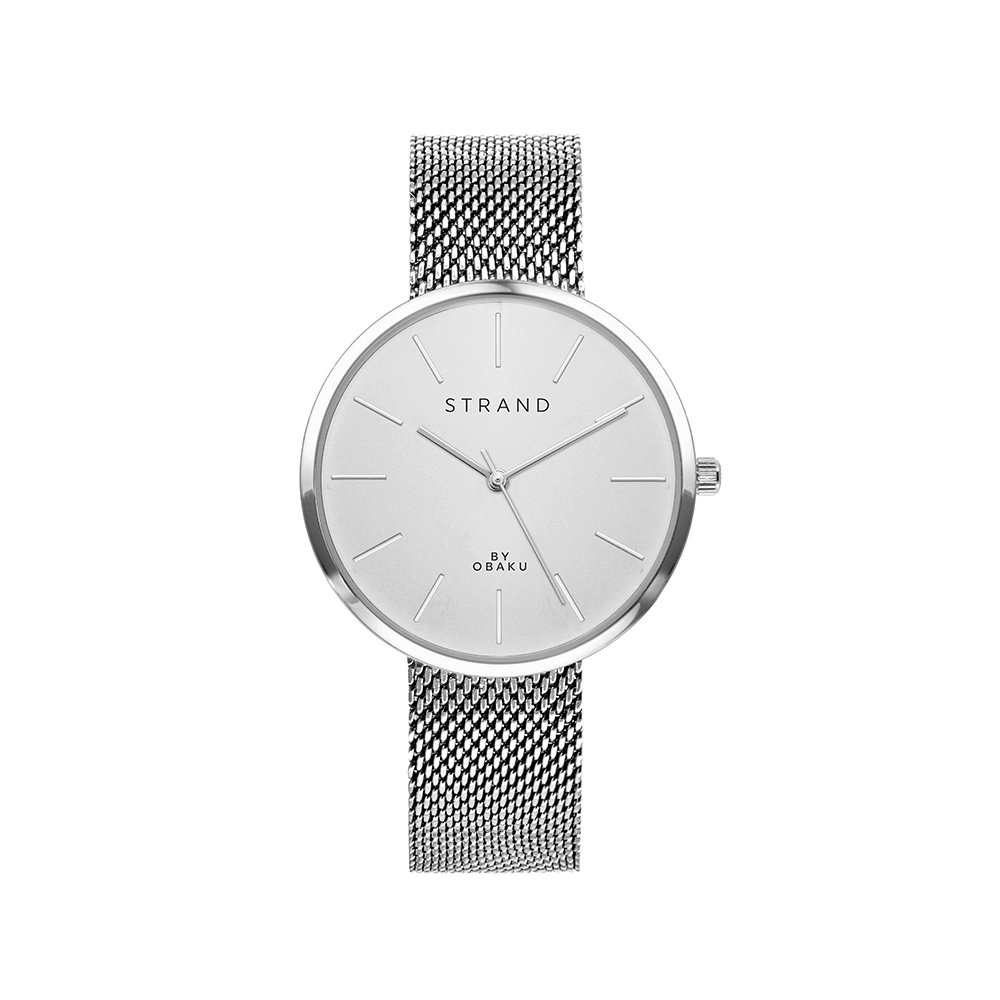 Ρολόι Strand by Obaku με ασημί μπρασελέ και καντράν S700LXCIMC