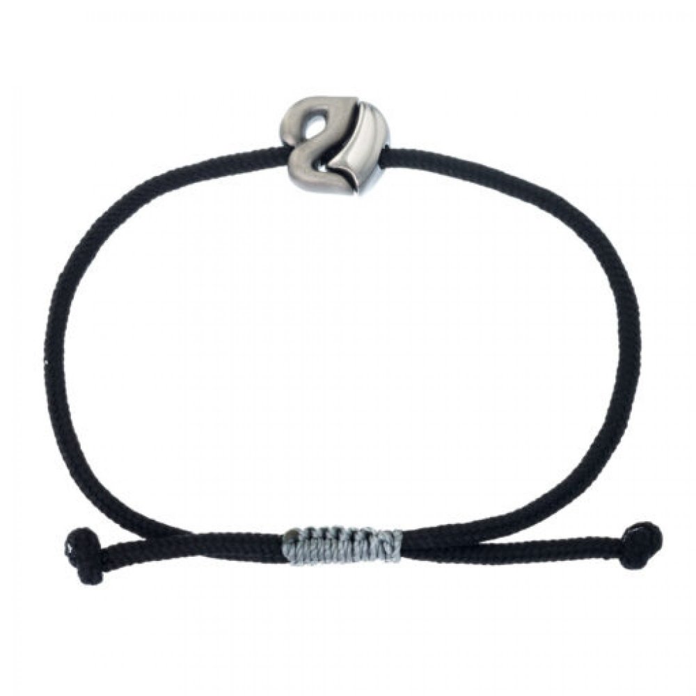 2021 silver hug bracelet with black cord