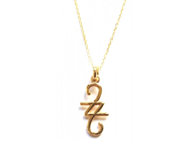 Silver charm necklace 2022, gold plated with chain