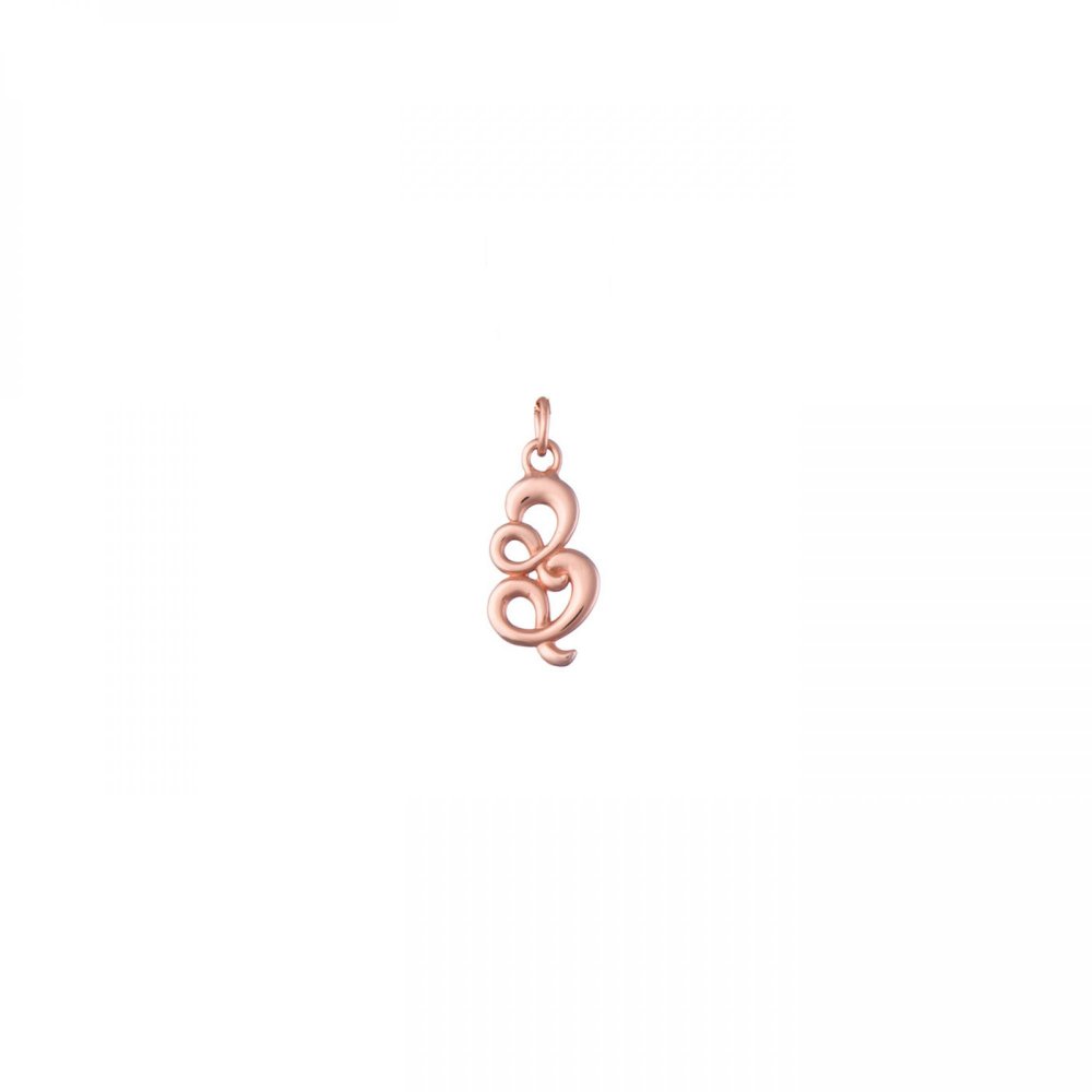 Silver pendant "22", note, rose gold
