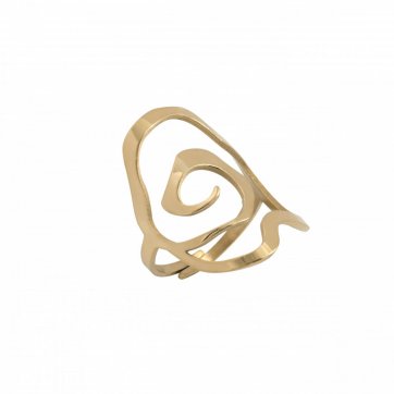 Phantasy Gold-plated spiral steel ring