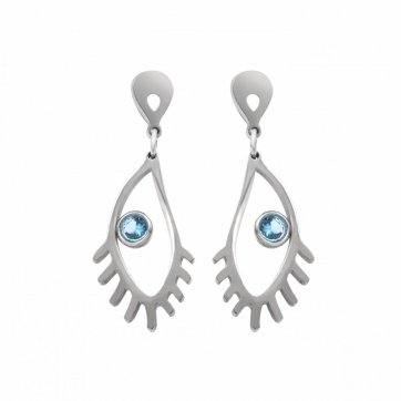 Phantasy Eye earrings with blue zircon