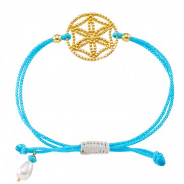 Aphrodite's Rose Silver "Aphrodite's Rose" bracelet with turquoise cord