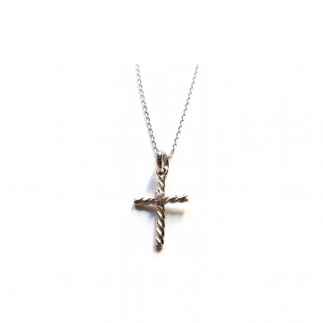 Elite Silver cross necklace with white zircon