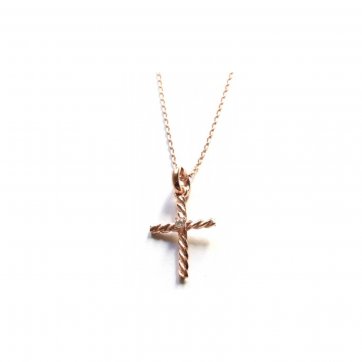 Elite Silver cross necklace with white zircon