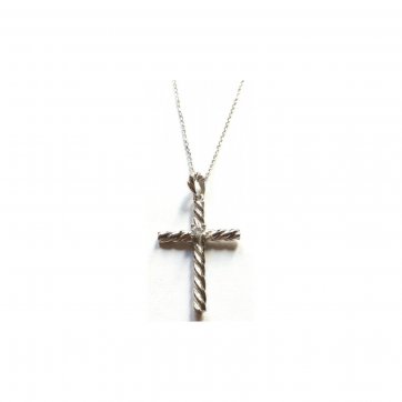 Elite Silver cross necklace with white zircon