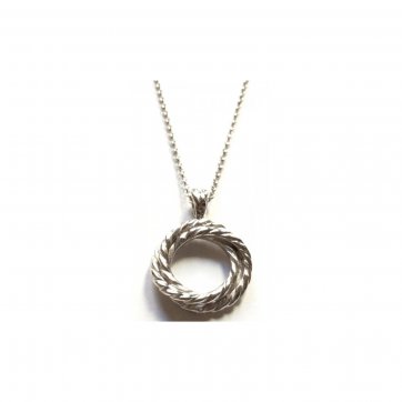 Elite Silver necklace with double twisted circle