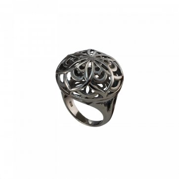 Harmony Silver mandala flower ring