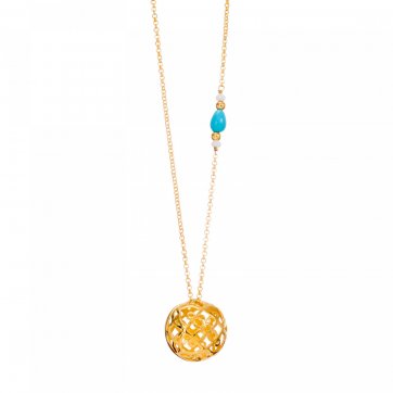 Harmony Mandala flower necklace, agates and chain