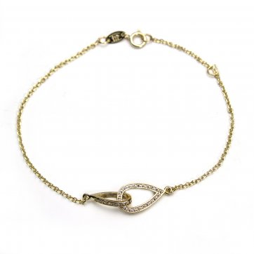 Elixir K9 gold bracelet with white zircons