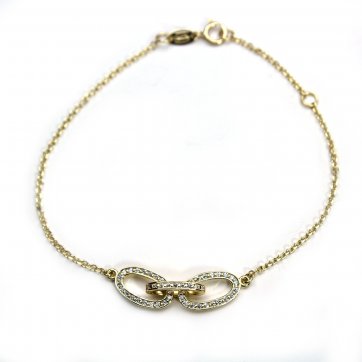 Elixir K9 gold bracelet with white zircons