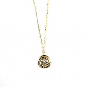 Elixir K9 gold necklace with white zircons
