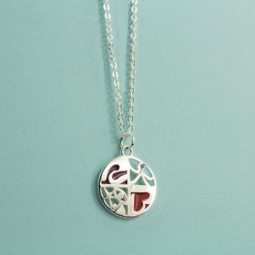 Γούρι αγάπης Ορειχάλκινο κολιέ "Συν στον άνθρωπο", μικρό μοτίφ με αλυσίδα
