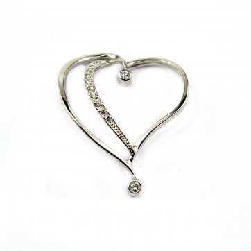 Elixir White gold heart pendant