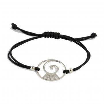 Inspired Macrame bracelet with "In Spiral" pattern and black cord