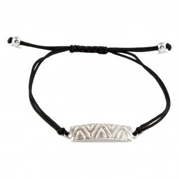 Mythos Silver Bracelet Hellene Angles with black cord
