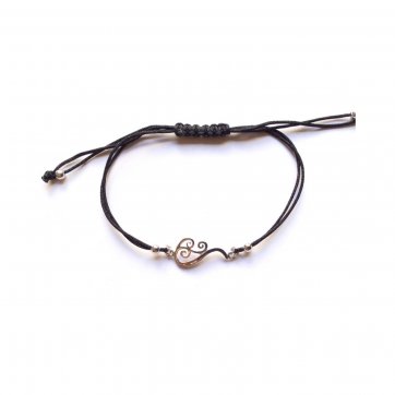 Nostalgia Silver bracelet with black cord